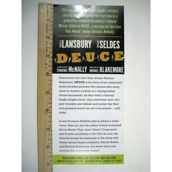 Deuce Flyer ONLY 2007 Music Box Theatre Angela Lansbury Marian Seldes - Picture 2 of 2